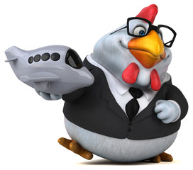 Fun chicken - 3D Illustration