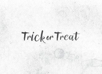 Trick or Treat Concept Painted Ink Word and Theme