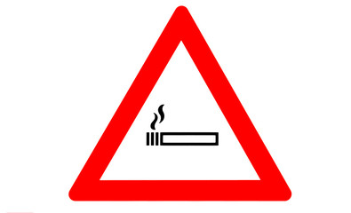 Vorsicht Raucherzone Warnschild mit Zigarette