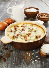 Rice pudding with raisin