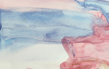 Gradient of wet watercolor drawing