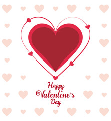 Plakat Happy valentines day card vector illustration graphic design