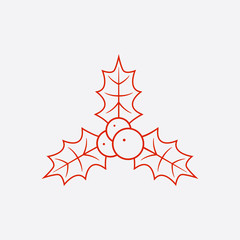 Holly berry line icon
