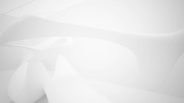 White smooth abstract architectural background. 3D animation and rendering