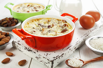 Rice pudding with raisin