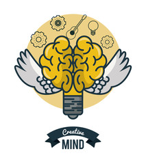 Smart brain ideas vector illustration graphic design