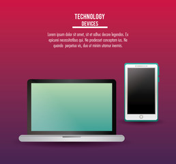 Laptop and smartphone technologies infographic icon vector illustration graphic
