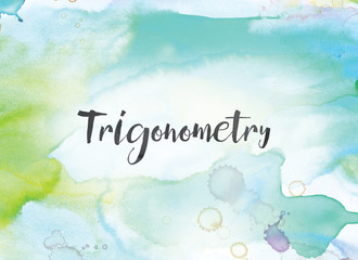 Trigonometry Concept Watercolor and Ink Painting