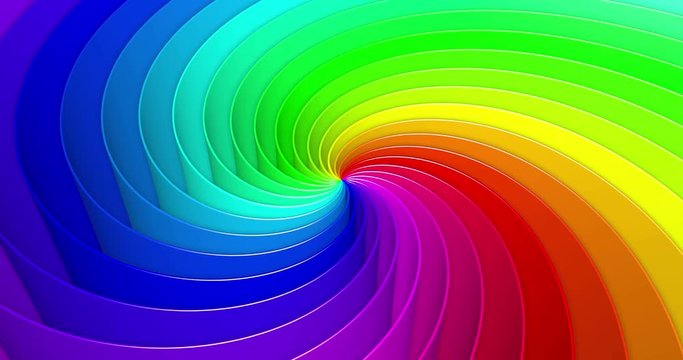 Colorful rotating helix - seamless loop