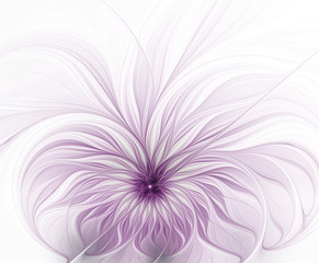 Obraz premium Abstract fractal purple flower on a light background