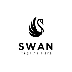 swan bird logo art