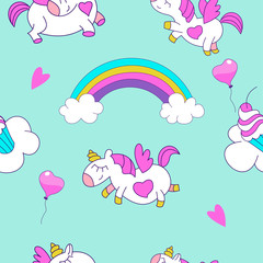 Unicorns seamless pattern