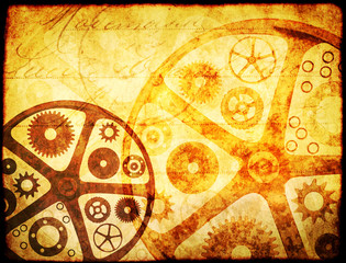Grunge background in steampunk style