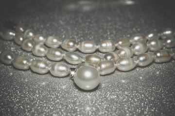 White Pearl Necklace Retro