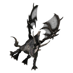 3D Rendering Fantasy Dragon on White