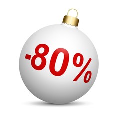 Boule de Noël blanche en solde - 80%