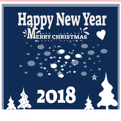 New Year background with tree toys from snowflakes. Can be used as banner or poster.Vector illustration.