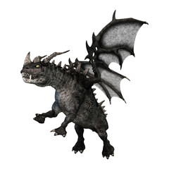 3D Rendering Fantasy Dragon on White