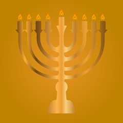 Menorah for Hanukkah, Vector illustration.