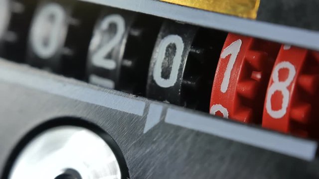 2017 2018 new year counter numbers. Set of digital countdown timer.