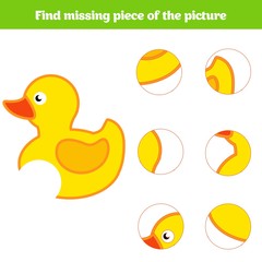 Matching children educational game. Match insects parts. Find missing puzzle. Activity for pre school years kids
