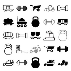 Set of 25 heavy filled and outline icons