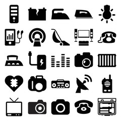 Set of 25 electronics filled icons