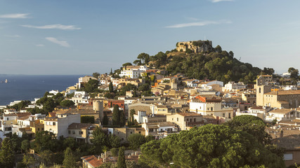 Obraz premium Begur with Castle, a typical Spanish town in Catalonia, Spain