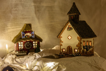 Fototapeta na wymiar Christmas nativity scene in ceramics