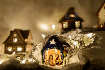 Christmas nativity scene in ceramics