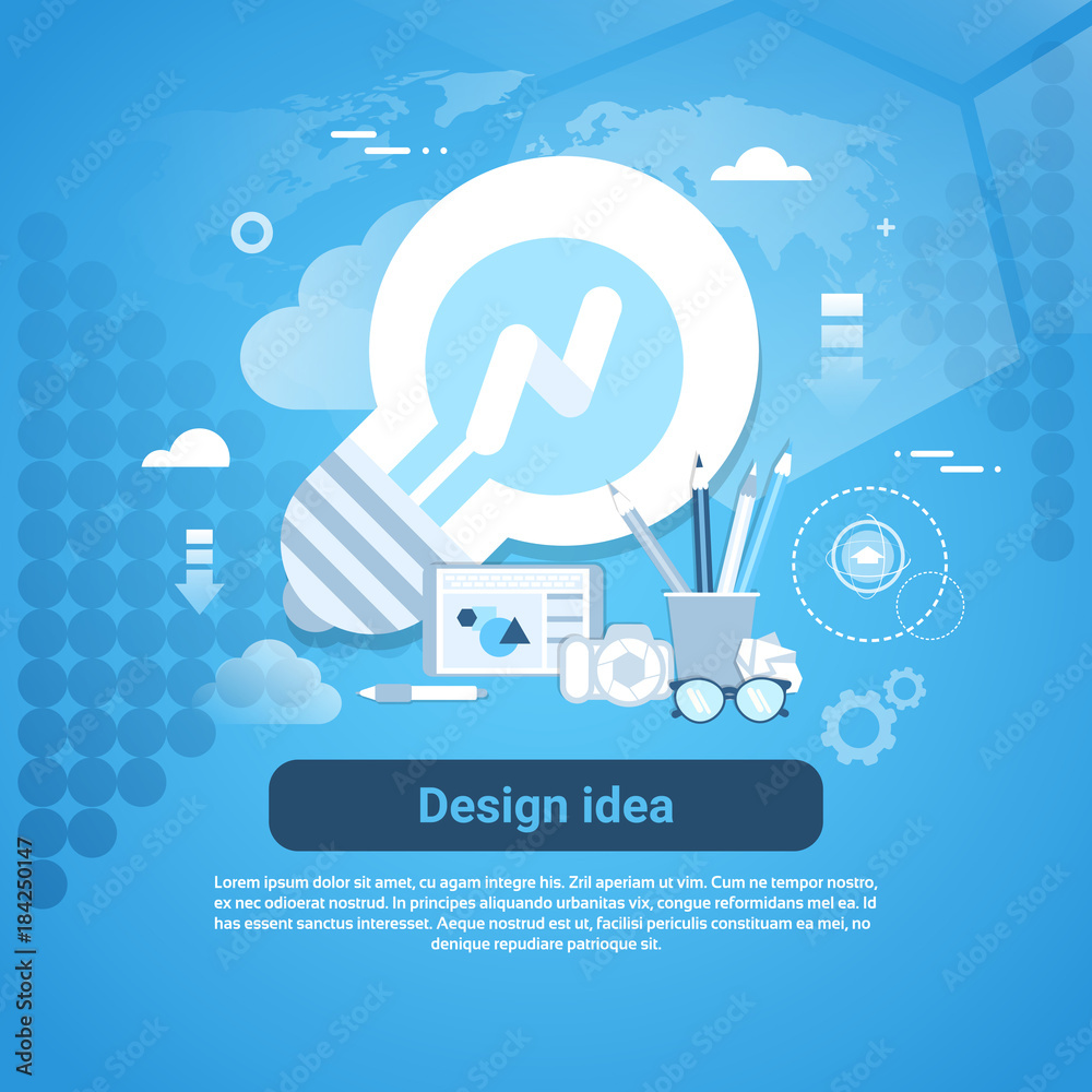 Poster design idea web development template banner with copy space vector illustration