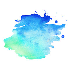 Abstract isolated colorful vector watercolor stain. Grunge element for paper design. Vector illustration