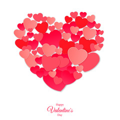 Obraz na płótnie Canvas Happy Valentine's day abstract background with cut paper hearts. Vector illustration EPS10
