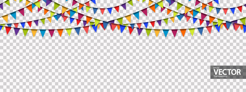 seamless garland background with vector transparency