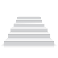 White stairs realistic illustration, vector