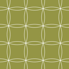 Fototapeta premium Olive green and white geometric seamless pattern