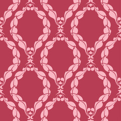 Floral seamless design on red background