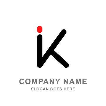 Letter I and K Logo Vector 