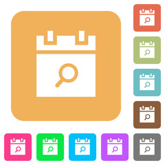Find schedule item rounded square flat icons