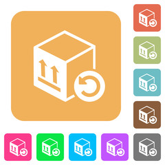 Package return rounded square flat icons