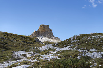 Fototapeta premium Italien, Dolomiten, Hochpustertal, Naturpark Drei Zinnen , der Toblinger Knoten.