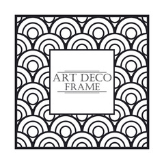 Vintage retro frame in Art Deco style. Template for design. Vector illustration.