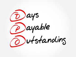 DPO - Days Payable Outstanding acronym, business concept background