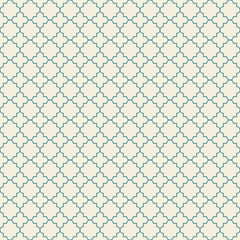 Vector retro geometric seamless pattern. Arabic pattern. Green color vintage seamless background.