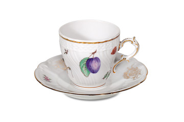 coffee cup and saucer on a white background