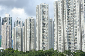 Fototapeta premium high rise residential building in Hong Kong city