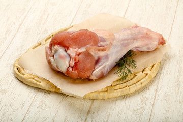 Raw turkey leg