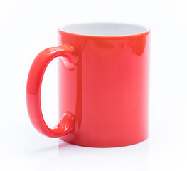 Red cup isolated on a white background