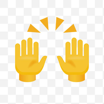 Clapping Hands with Crossed Fingers on Transparent Background. Isolated Vector Illustration 