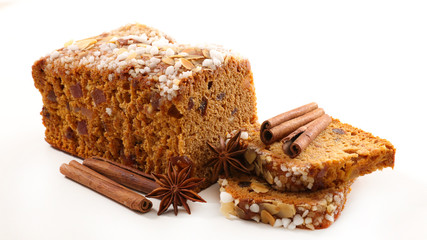 gingerbread cake isolated on white